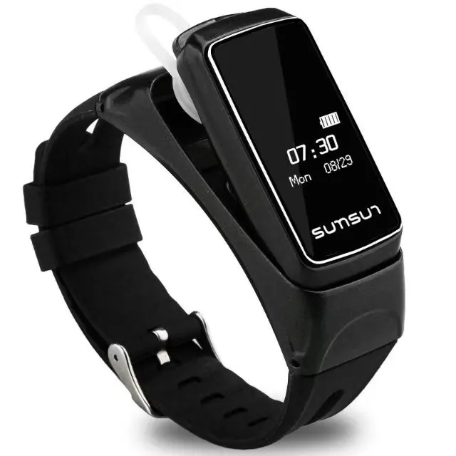 B7 смарт-браслет для разговора, пульсометр, спортивный фитнес-браслет с Bluetooth, умный браслет с музыкальным плеером, ответ на вызов, умные часы - Цвет: Черный