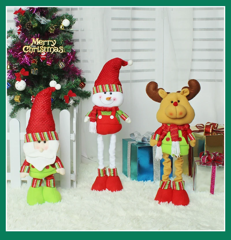 Рождественский растягивающийся Санта-Клаус со снеговиками, с северными оленями телескопическое украшение куклы подарок Рождественская игрушка подвеска с героем аниме Новинка