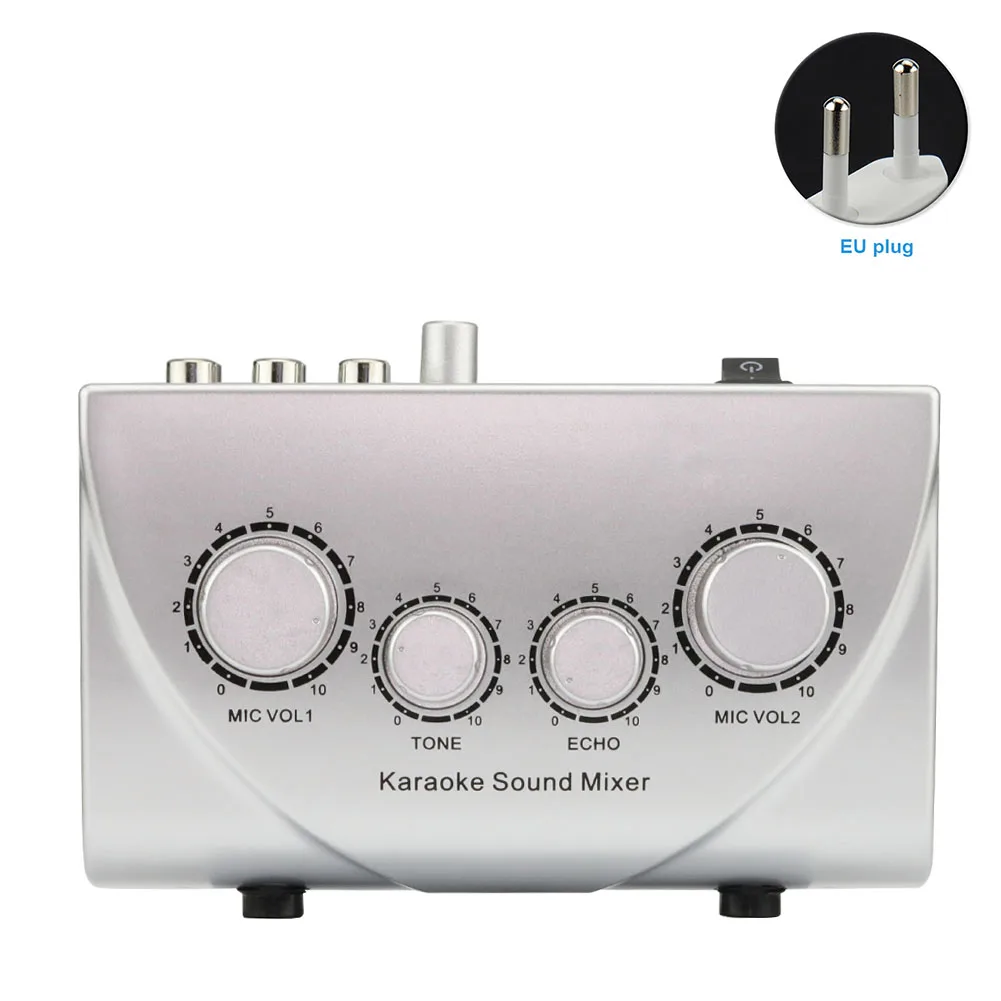 

Console Microphone Audio System Karaoke Machine Compact Sound Mixer Mini Portable Digital Audio Sound Professional 2 Plugs