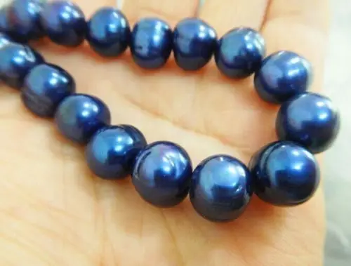 

huge 12-13mm natutal tahitian green pearl necklace 18inch
