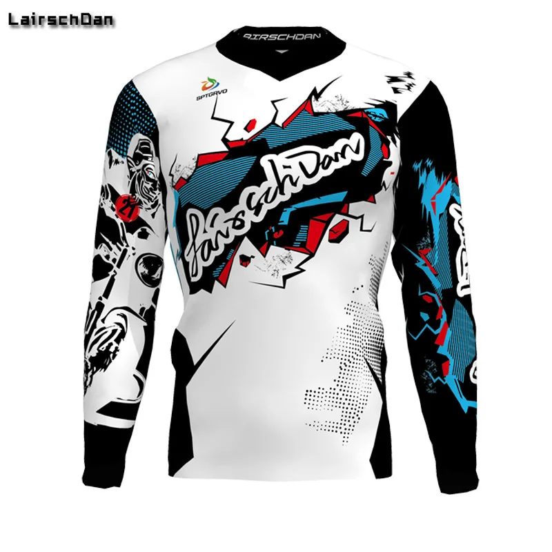 SPTGRVO LairschDan мужские Ropa Mtb велосипедные Джерси крест DH длинный рукав Лето Camiseta Enduro мотокросса BMX Горные одежды - Цвет: Бежевый