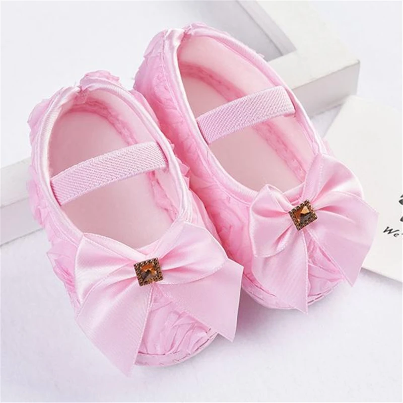 

Telotuny Fashion Infant Toddler Kid Baby Girl Rose Bowknot Elastic Band Newborn Walking Shoes Newborn First Walkers Shoes v