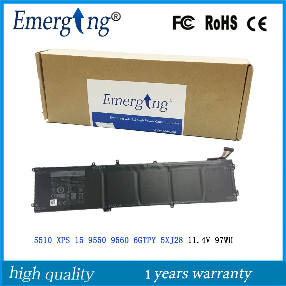 Цена 11,4 V 97WH новый оригинальный ноутбук Батарея для Dell 5510 XPS 15 9550 9560 6 gtpy 5XJ28 точность 5510 5520 M5510 M5520 серии