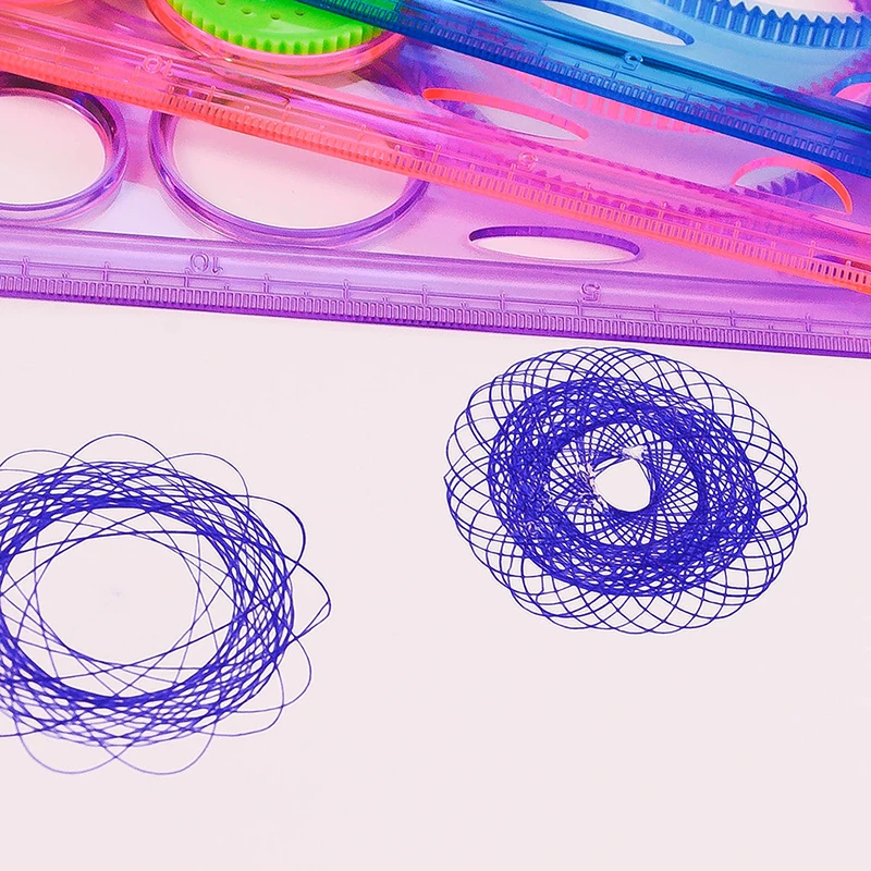 

Painting Multi-function Interesting Puzzle Spirograph Children Drawing Plastic Ruler Can Improve Start Work Ability DC156