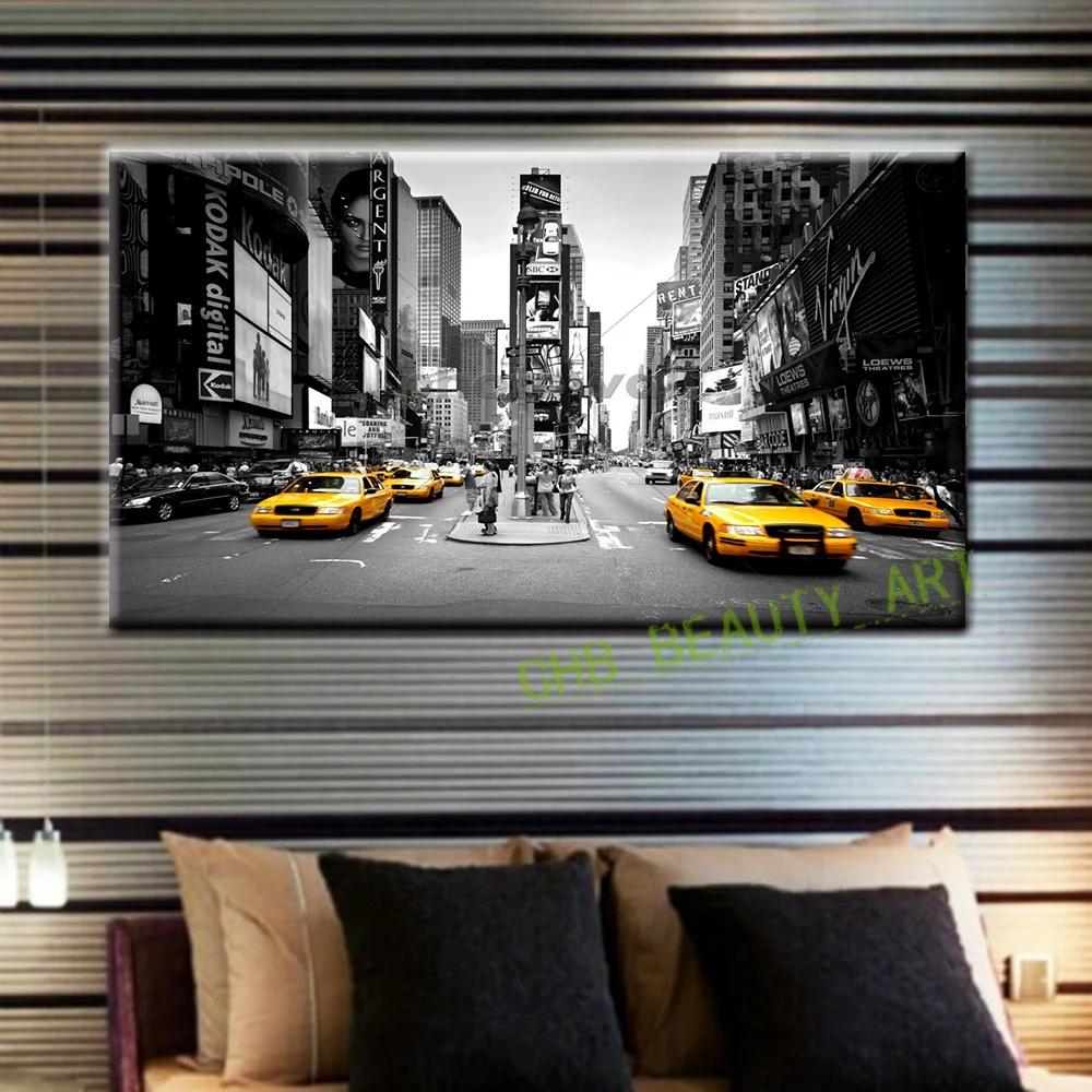 2017 Canvas Painting New York Taxi Street Modern Wall Pictures For ...