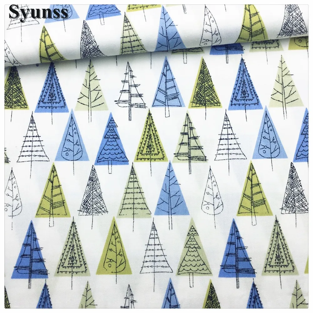 Syunss White Back Sapling Printed Cotton Fabric DIY Tissu Patchwork Telas Sewing Baby Toy Bedding Quilting Cloth Craft Tecido | Дом и сад