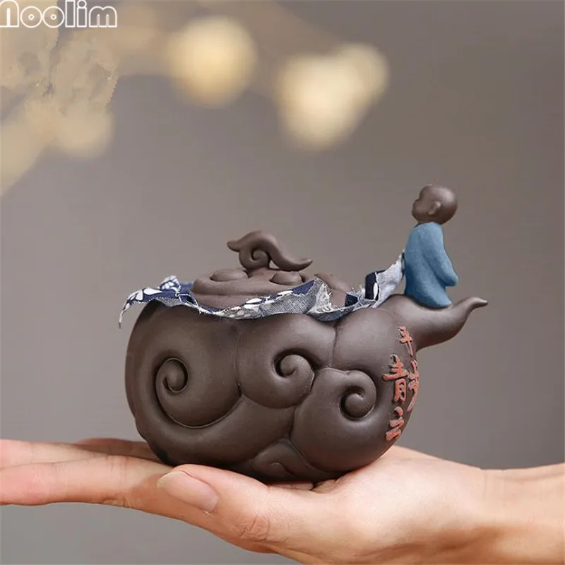 

The Little Monk Ceramic Tea Storage Purple Clay Tea Cans Portable Vintage Sealed Jar Teaware Set Accessories