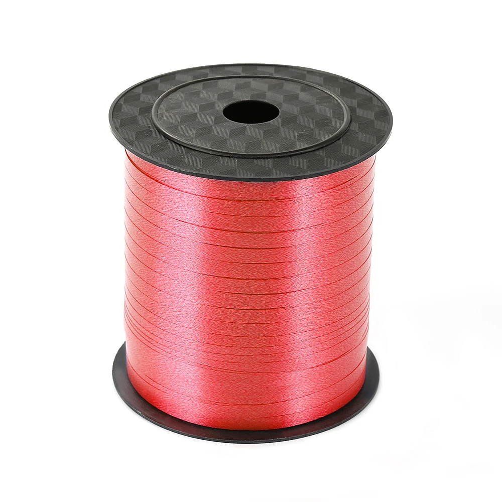 Красный 220 м воздушные шары ленты вечерние украшения подарки на день рождения DIY упаковка свадебные фантастические украшения Фольга атласные завивки ленты - Цвет: Красный