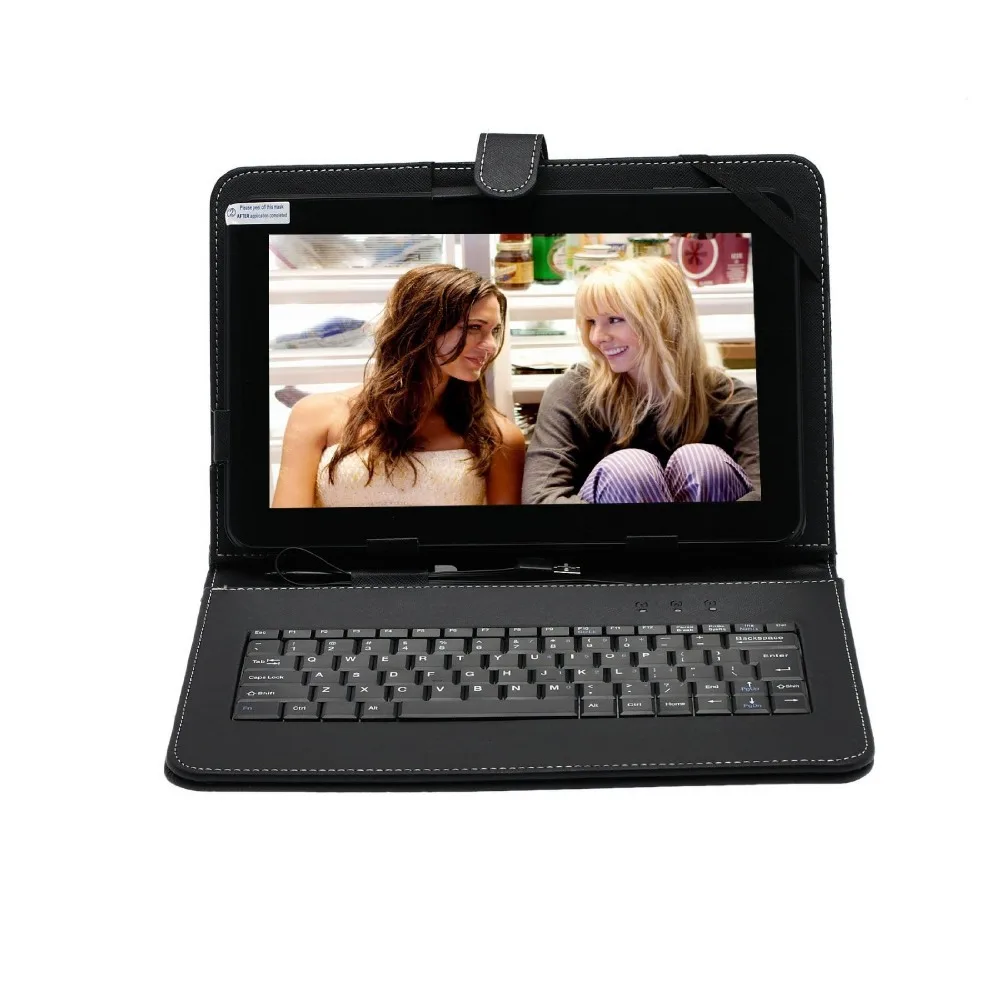 Boda 10.1 inch Android 5.1 Tablet PC, Quad Core Allwinner A64 CPU Dual Cameras with Black Color Standard Keyboard Case Stand