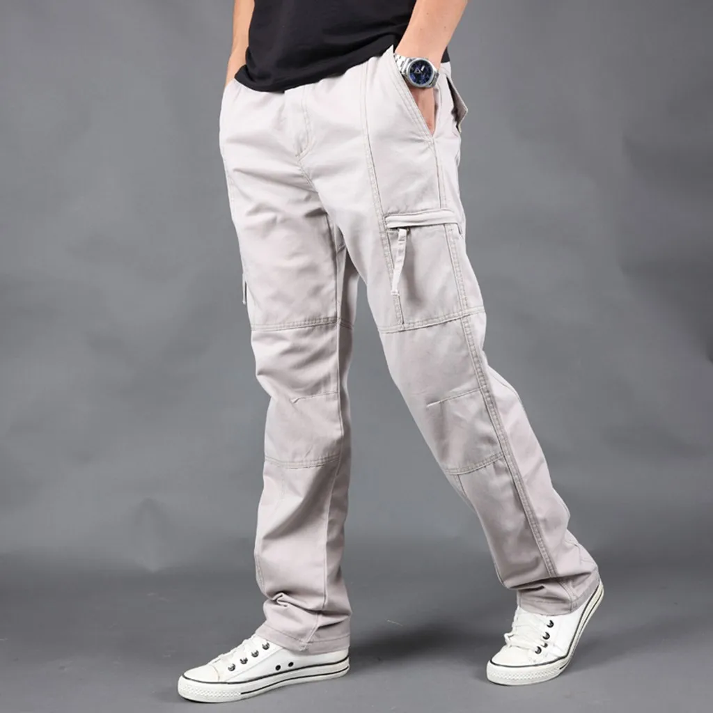 Мужские брюки, тактические летние тёплые комбинезоны, прямые спортивные брюки с несколькими карманами, брюки больших размеров, мужские брюки