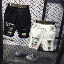 Новые модные джинсы для маленьких мальчиков короткие штаны рваные шорты летние детские джинсовые шорты, брюки Одежда для детей от 2 до 6 лет