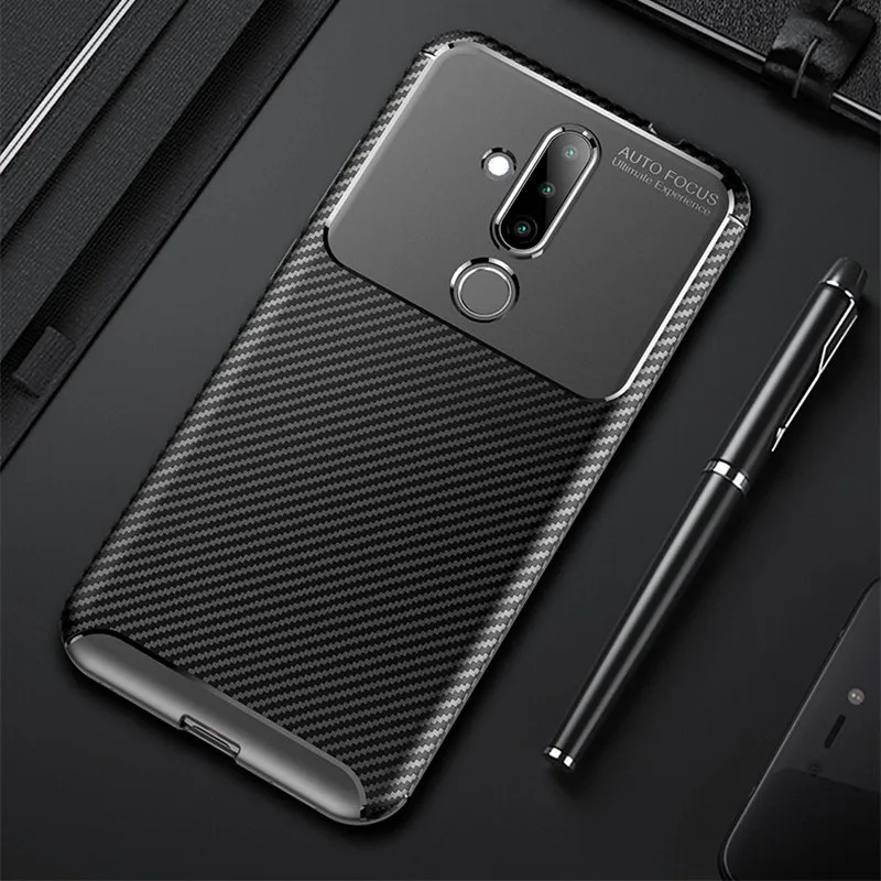 

Carbon Fiber Case For Nokia X71 Case 6.39 inch High Quality Diamond Grid Design Cover For Nokia X71 Cover Coque