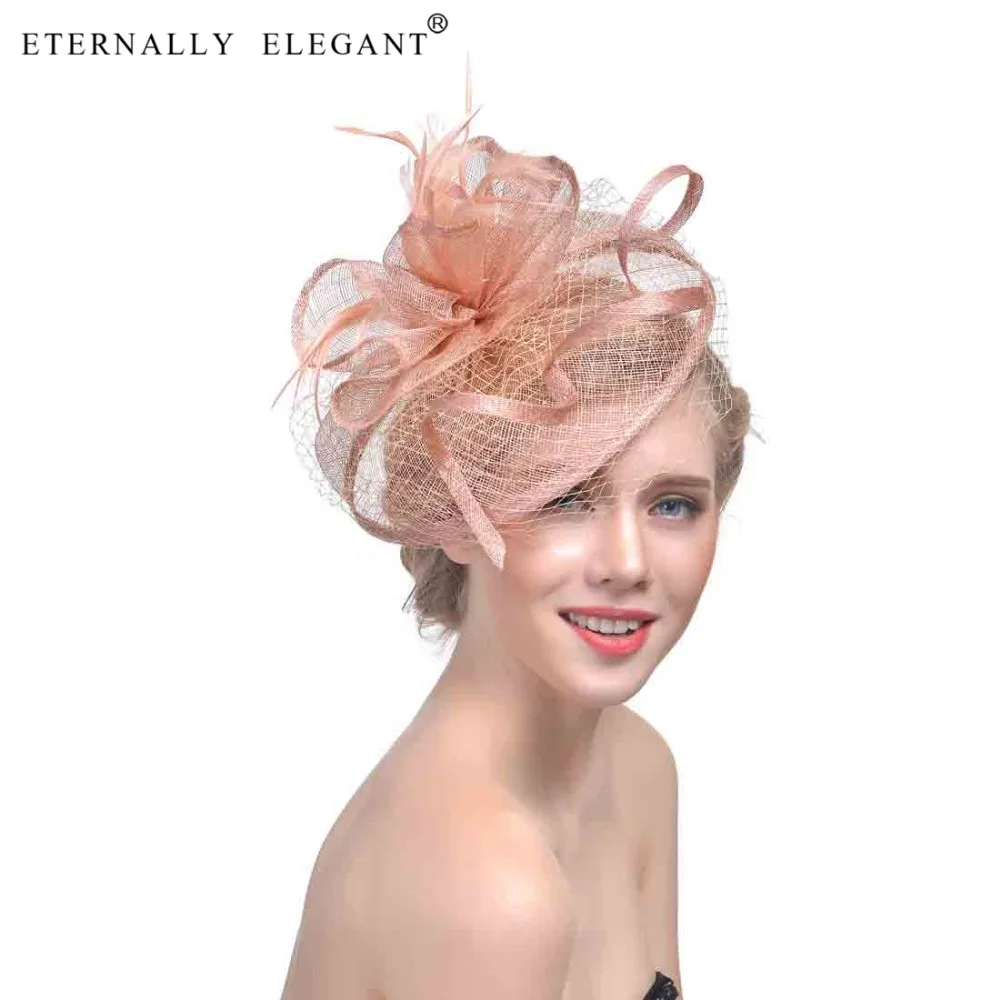 Новая очаровательная шляпа перо Свадебные шапки для женщин старинный головной убор повязка на голову свадебный головной убор EL889