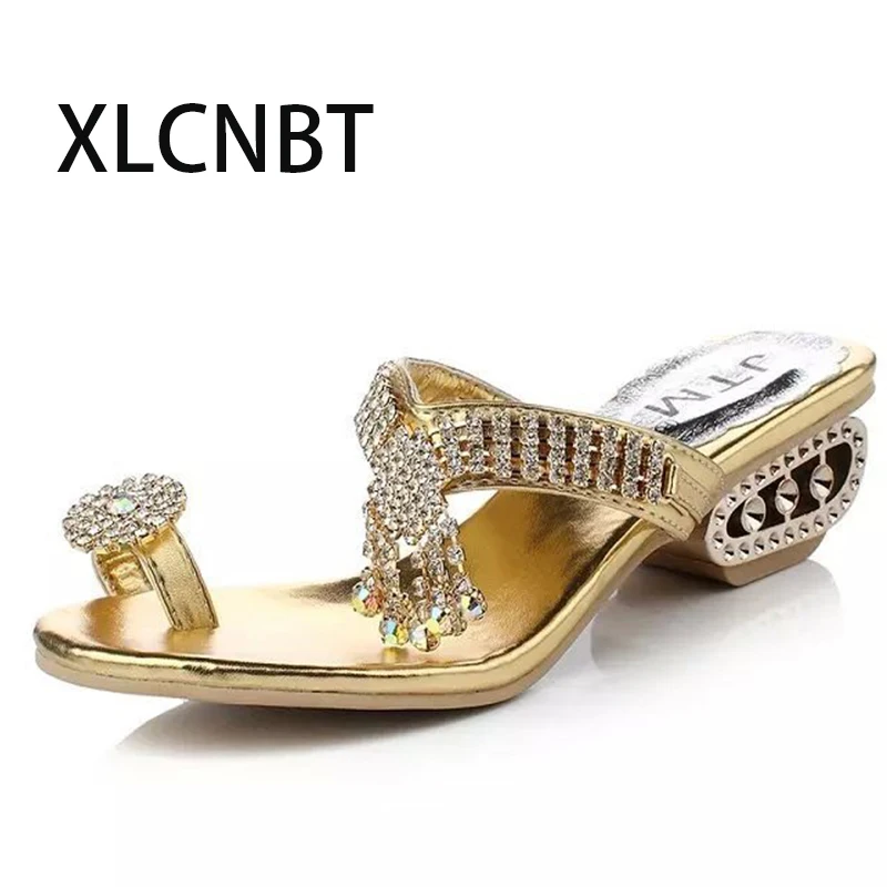 

Ladies flip flop flash home slides women shoes masonry med heels beach sandals females crystal flip flop sea free shipping