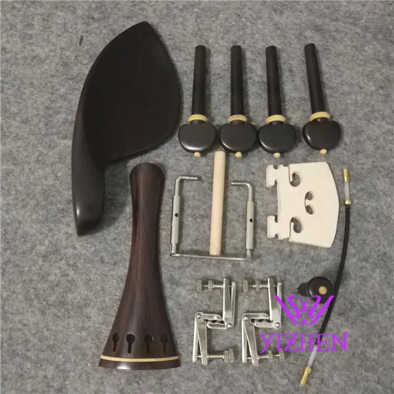 

1 Set High quality New ebony violin parts 4/4, tailpiece, chinrest, endpin