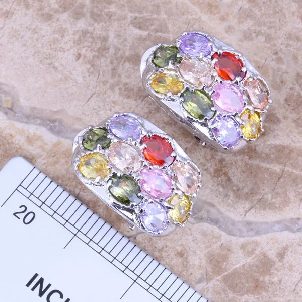 Комплект из кольца и серёг с фианитом размеры 5 / 6 7 8 9 10|silver jewelry set|jewelry setsearring pendant |