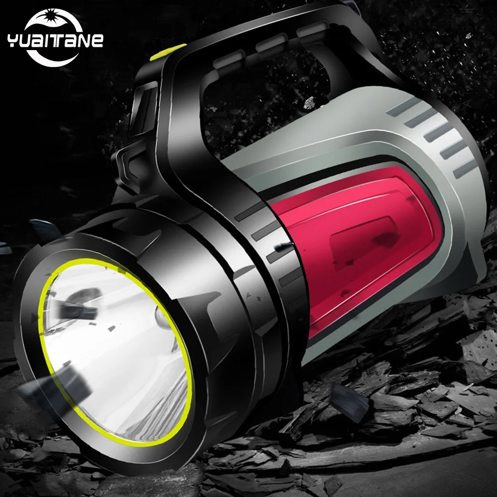 

135000LM High Power Bright LED Searchlight Handheld Portable USB Rechargeable Flashlight Torch Multi-function Long Shots Lamp