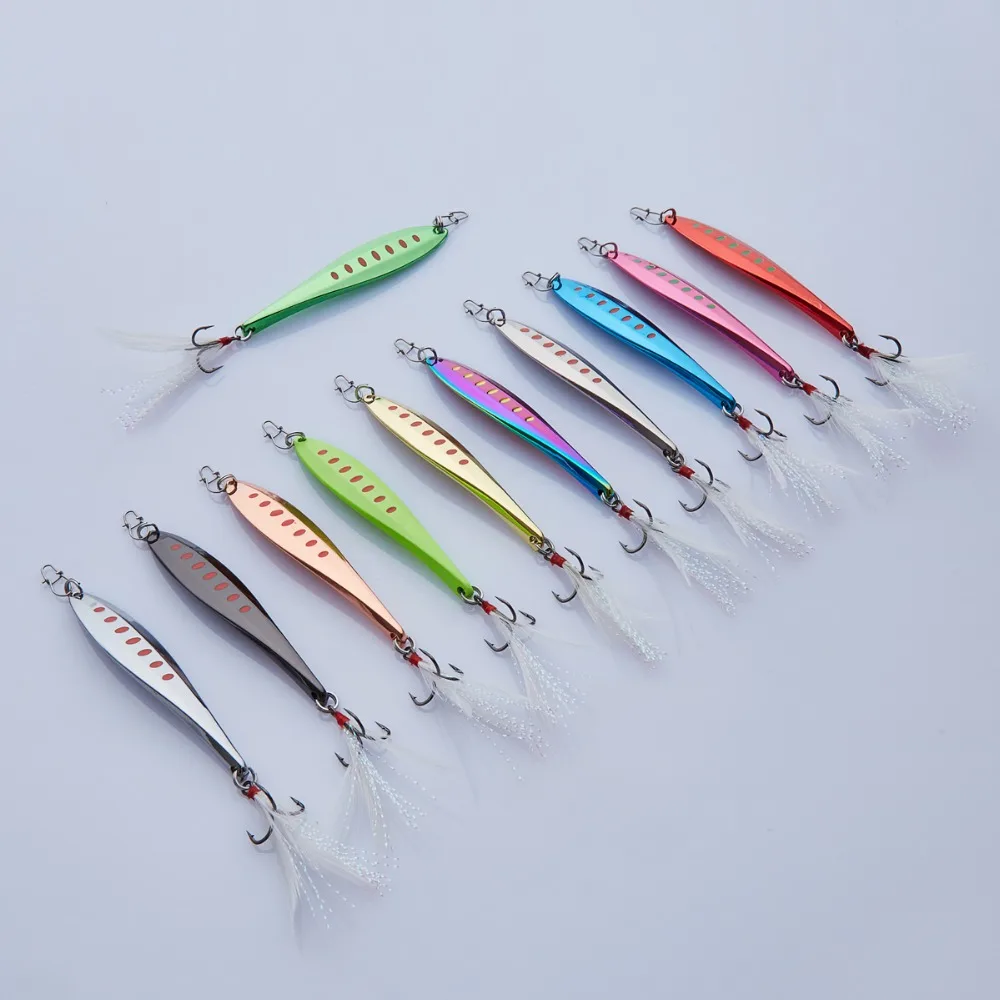 APADA Jigging 517 весло усиленный тройной крючок + перо 12 г 72x14x7 мм рыболовные приманки