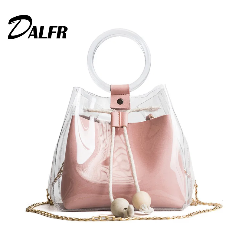 Designer Women Shoulder Bags 2018 Female Clear Bag PVC Messenger Bags Transparent Composite Bag ...