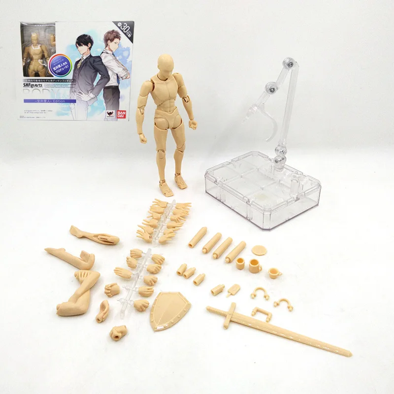 SHFiguarts BODY KUN BODY CHAN, современные манекены, фигурка, рисунок, эскиз, модель с подставкой для камеры, линии, Канцелярский набор - Цвет: DX-KUN Skin color