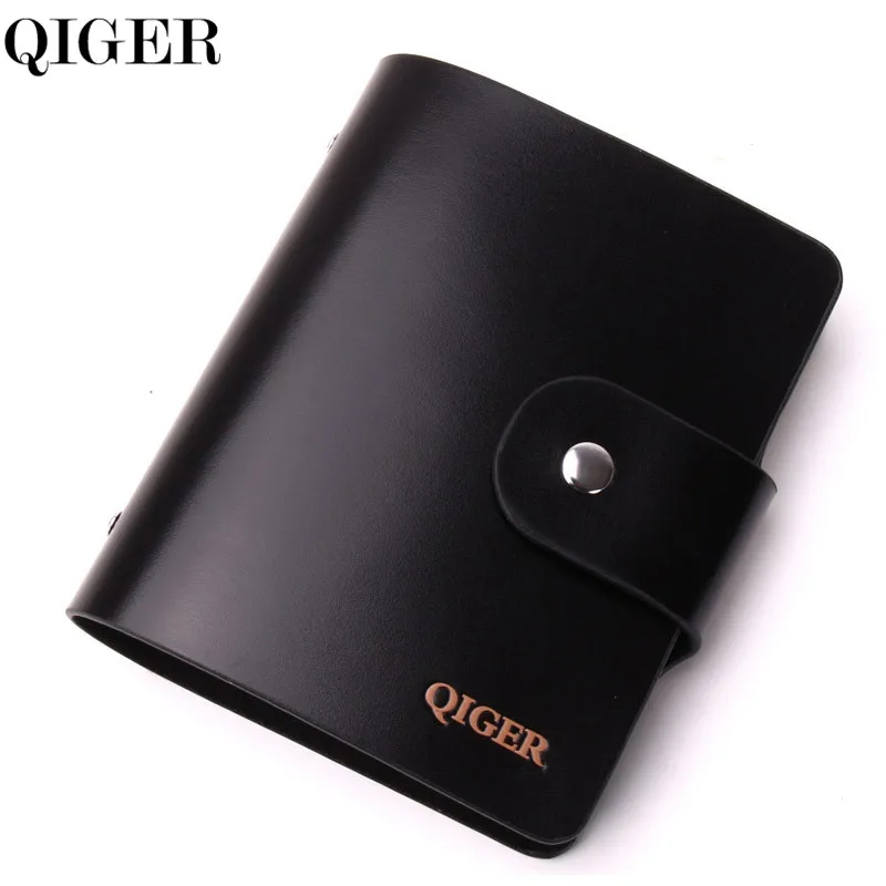 

QIGER 40CARDS 100% Genuine Leather Luxury Women & Men's Business card bag Bank Credit Card & ID Holders bag