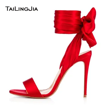 

Ankle Strap Ladies Sandals Women 2018 Fashion Summer Slingback Ladies Wedding Sandals Round Toe Stilettos Party Shoes Plus Size