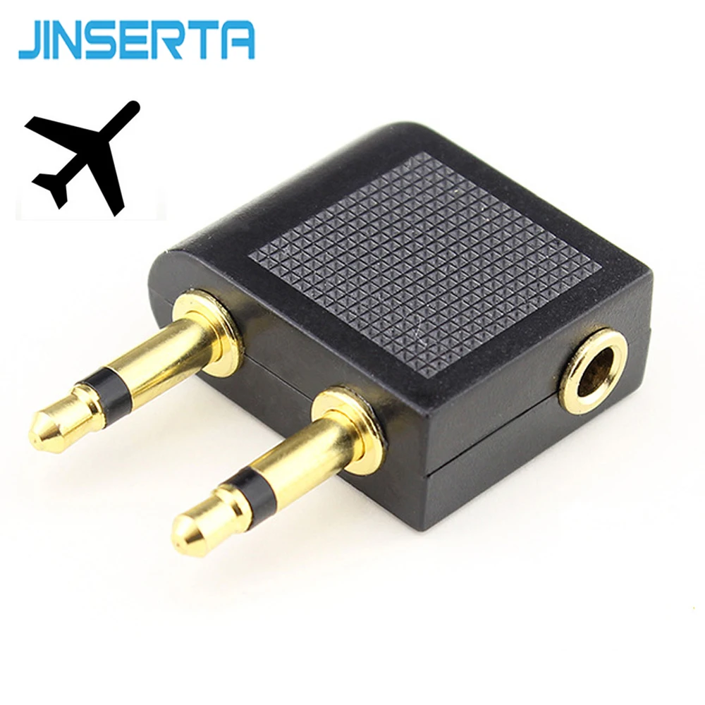 

JINSERTA Mini Airplane 3.5mm Stereo Headphone arphone Socket Adapter Converter connector Gold Plated Airplane Headphone Plug