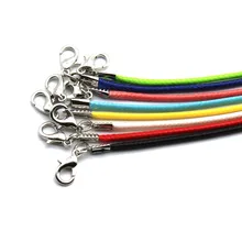 8 цветов/лот 2 мм Кожаные плетеные веревочные ожерелья ручной работы и Подвески фурнитура застежка-карабин шнур