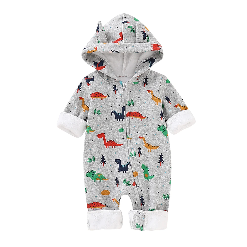 

2019 Autumn Winter Warm Baby Rompers Baby boys Girls clothes Plus velvet baby girls Cotton Overall baby clothing jumpsuits