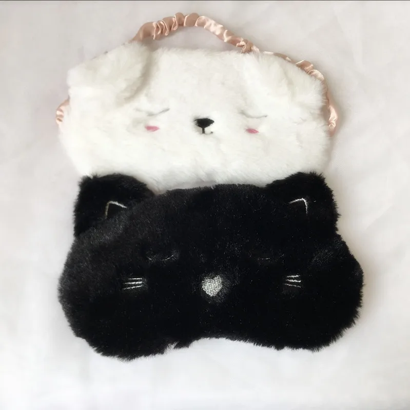 

1PC Cute Cartoon Cat White Dog Eyemasks Home Travel Goggles Shading Sleep Nap Eyes Mask Eyeshade Shade Cover Patch Eye Care Tool