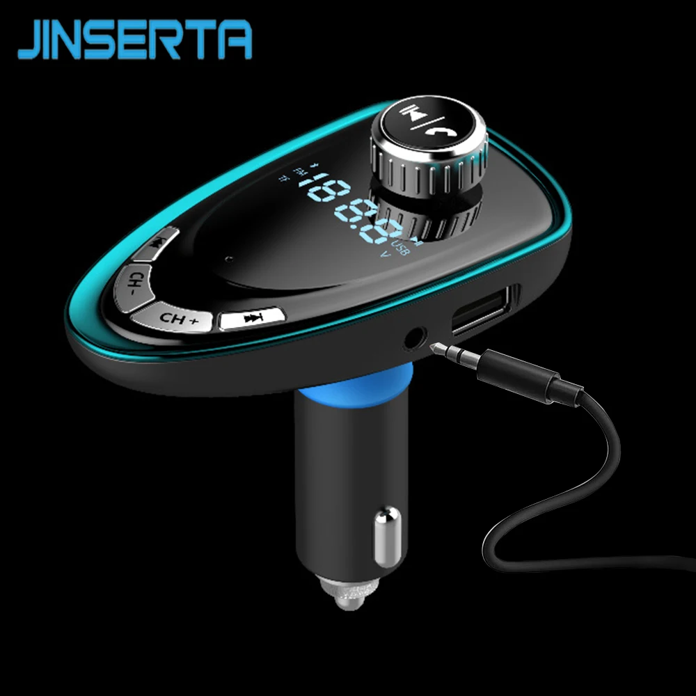 JINSERTA Bluetooth Автомобильный mp3 плеер беспроводной fm-передатчик модулятор радио адаптер USB зарядное устройство AUX TF USB диск ридер