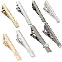 Classic Men Tie Pin Clips of Casual Style Tie Clip Fashion Jewelry Exquisite Wedding Tie Bar Black & Silver Color Gold