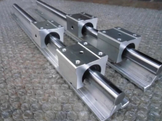 

low price for China linear round guide rail guideway SBR20 rail 600mm take with 2 block slide bearings