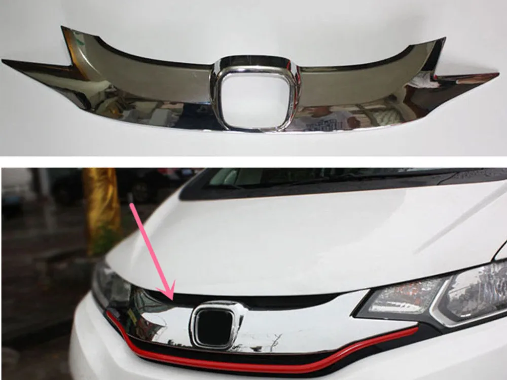 1PC Front Bumper Guard Bar Trim Molding Strip ABS For Honda Fit Jazz