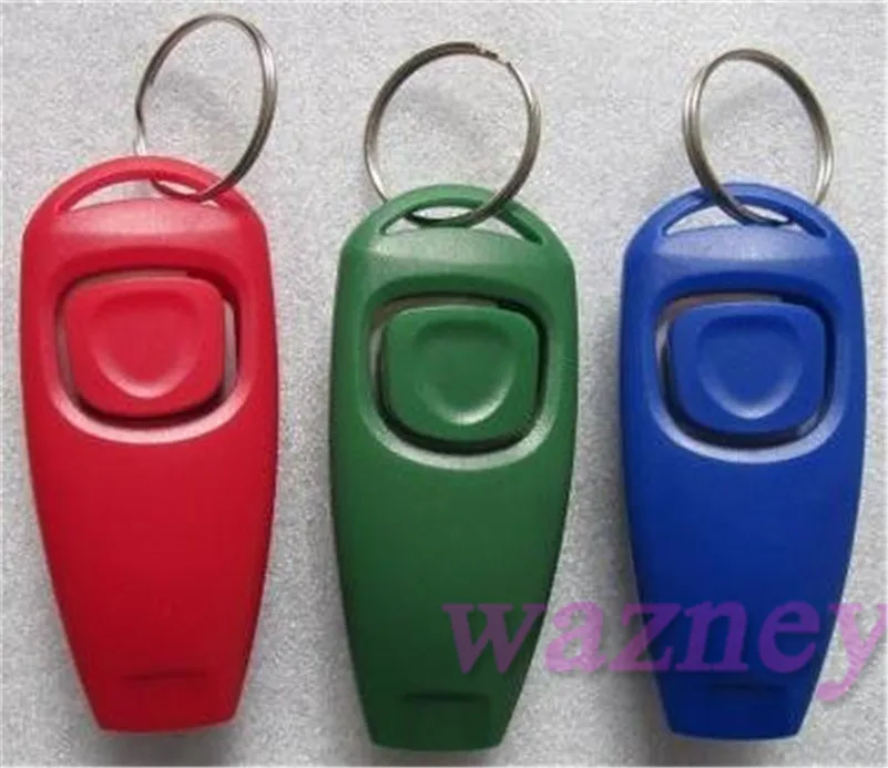 200pcs/lot * Animal PET click trainer Dog Training Clicker & Whistle Combination Trainer repeller Aid