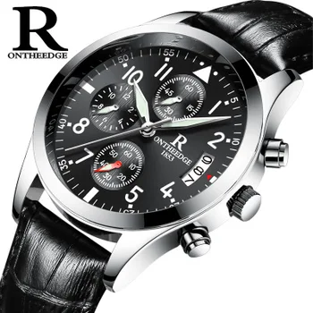 

Relojes Hombre Luxury brands ONTHEEDGE Men Business Quartz Watch Leather Army Military Wrist Watch Relogio Masculino Hot Sale