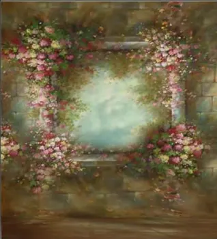 

Bokeh Pink Flower Leaves Frame Garden Theme Backgrounds Vinyl cloth High quality Computer Print children kids backdrop