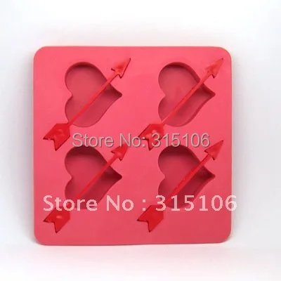 Free shipping Silicone Beautiful Lover Heart Party Ice Trays Jelly Chocolate Mold Silicon 10pcs/lot |