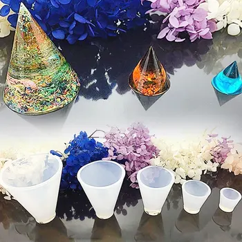 

Transparent Silicone Cone - shaped energy tower Mould For Resin Real Flower Jewelry DIY Mould resin molds for jewelry