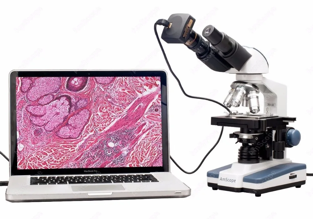 Цифровой комбинированный микроскоп Microscop светодиодный бинокулярный цифровой с 3D