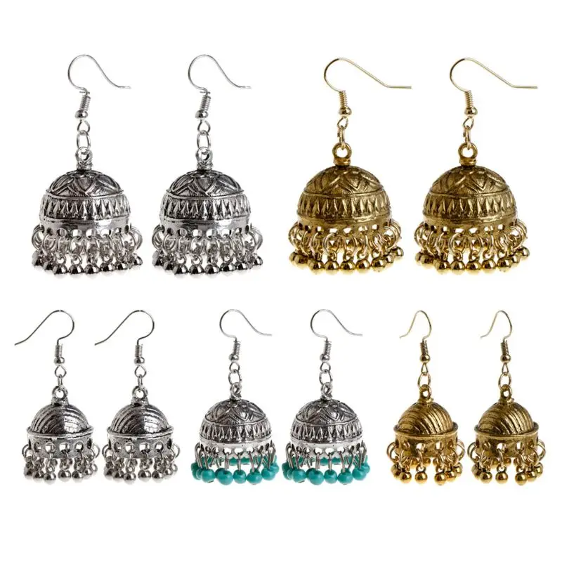 

Ethnic Earrings Dome Pendant Tassel Exquisite Elegant Vintage Charms Women Jewelry Dangle India Cage Drop Fashion