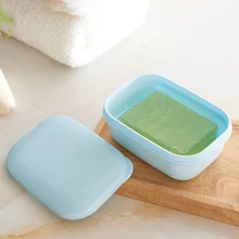 Для дома для ванной для душа мыльная коробочка, мыльница дорожная портативная с крышкой сливной слой мыльница