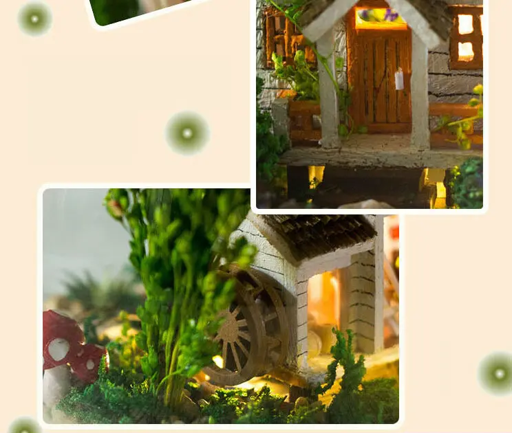 DIY стеклянный шар дом модель строительные наборы ручной работы деревянный миниатюрный кукольный домик игрушки для детей, лесной домик на день рождения игрушки подарок