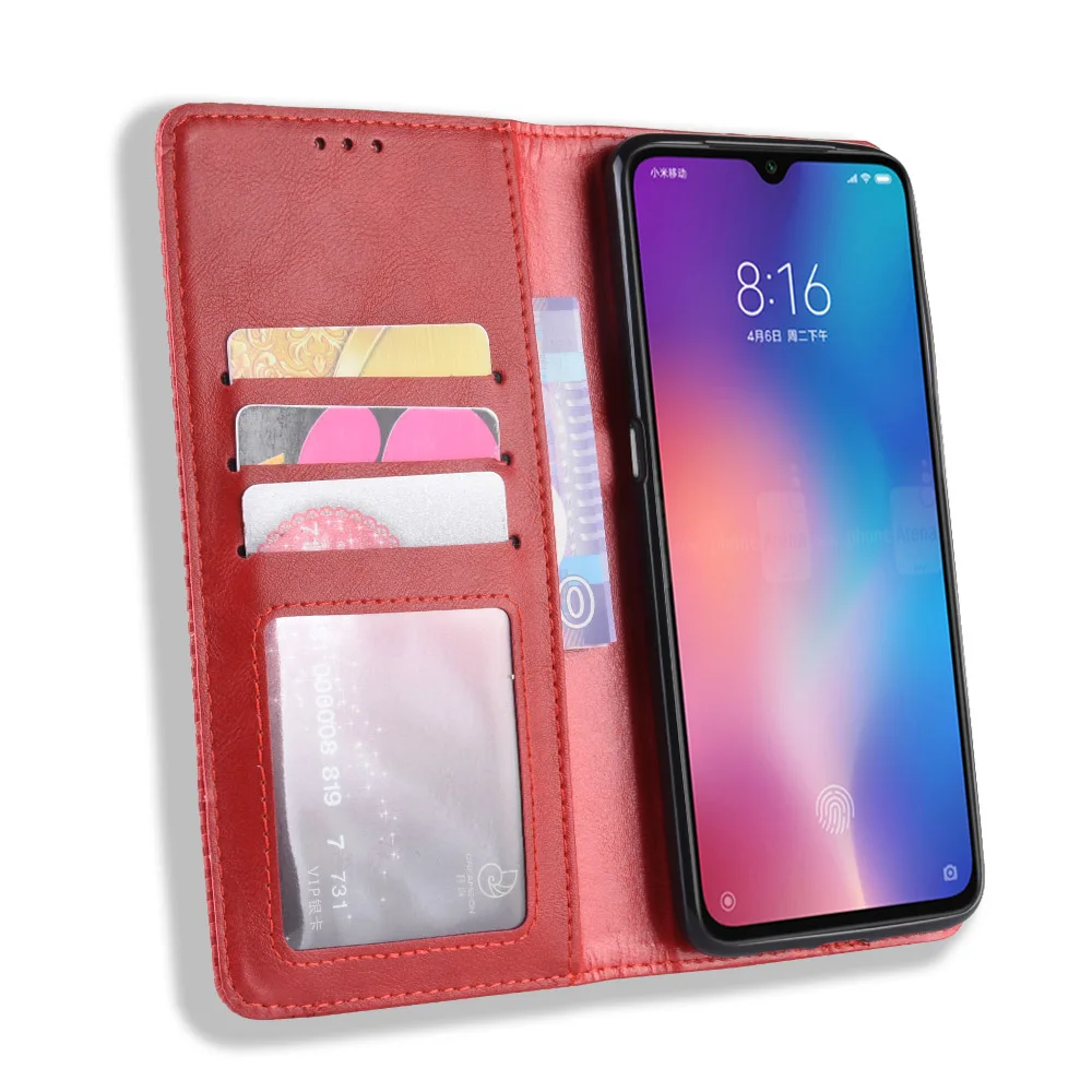 Кожаный чехол для Xiaomi mi 9 SE Note10 CC9 E 9T Red mi 8A 7A GO Note 6 7 8T K20 Pro 5G откидной кошелек магнитный держатель для карт