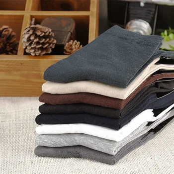 

POENFLY 5pairs/lot Men Socks Brand Classical Long Dress Cotton Socks Dress Business Casual Breathable Men's Socks