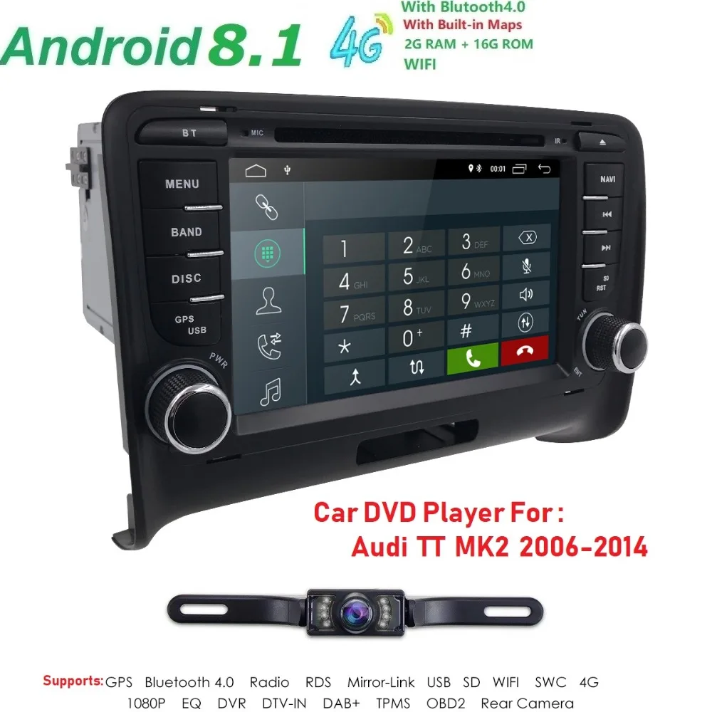Perfect Android 8.1 4-Core Car Radio Stereo DVD Player GPS Navigation For AUDI TT MK2 DAB OBD2 Bluetooth Headunit +Free Rear Camera+Map 1 Perfect Android 8.1 4-Core Car Radio Stereo DVD Player GPS Navigation For AUDI TT MK2 DAB OBD2 Bluetooth Headunit +Free Rear Camera+Map 1