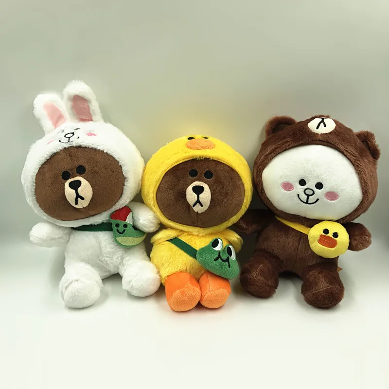 23 см корейские куклы гигантский коричневый медведь мягкие плюшевые куклы динозавр Тигр кролик утенок плюшевая игрушка игрушечные Жирафы для детей день рождения
