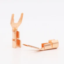 4pcs Red Copper Y Spade Speaker Plug U-Plug Bananan Plug Pure Copper