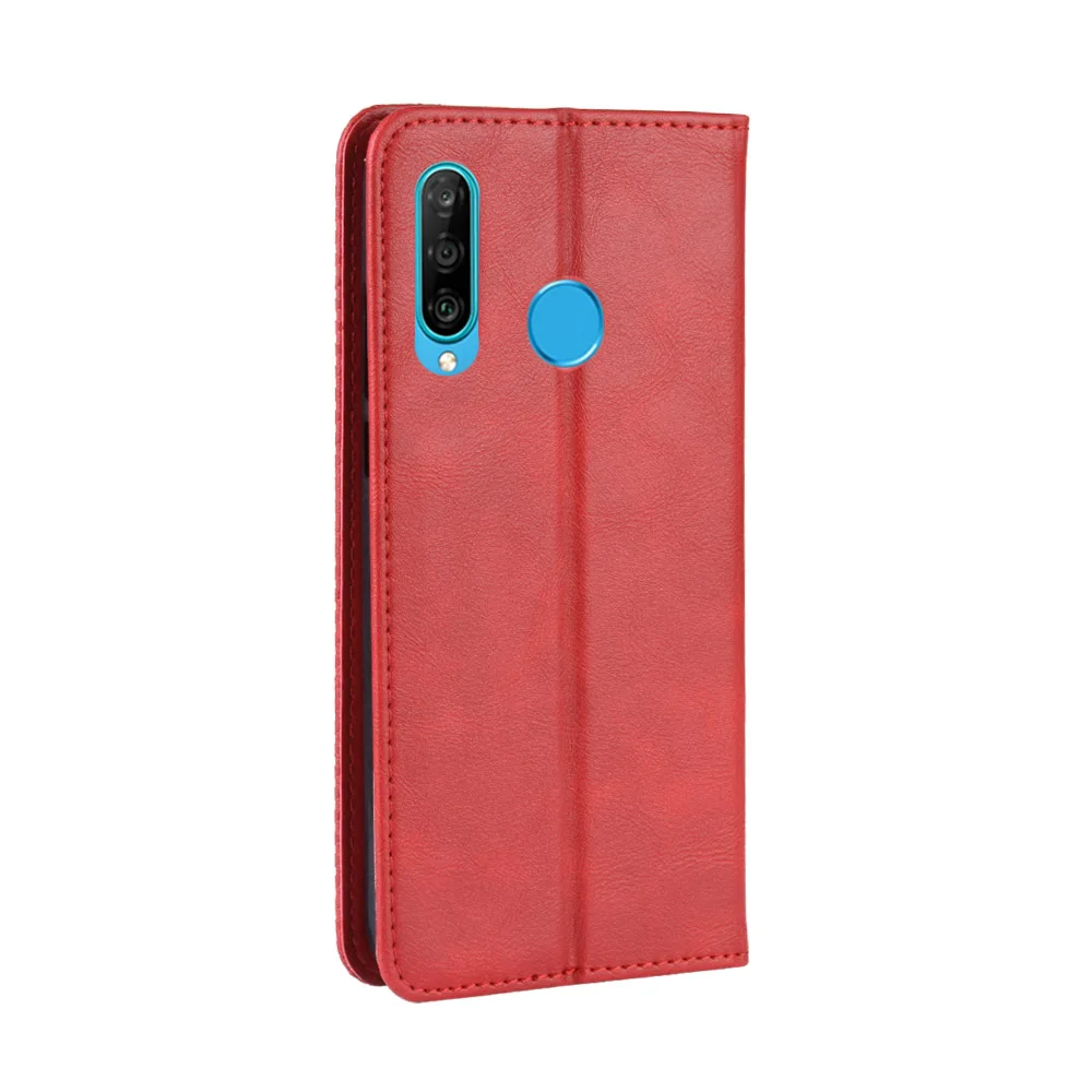 huawei snorkeling case Sang Trọng Retro Da Slim Flip Cover Huawei P30 Lite Ốp Lưng MAR-LX1M MAR-LX2J Ví Thẻ Đứng Từ Quyển Sách Bao Da Ốp Lưng Điện Thoại huawei phone cover