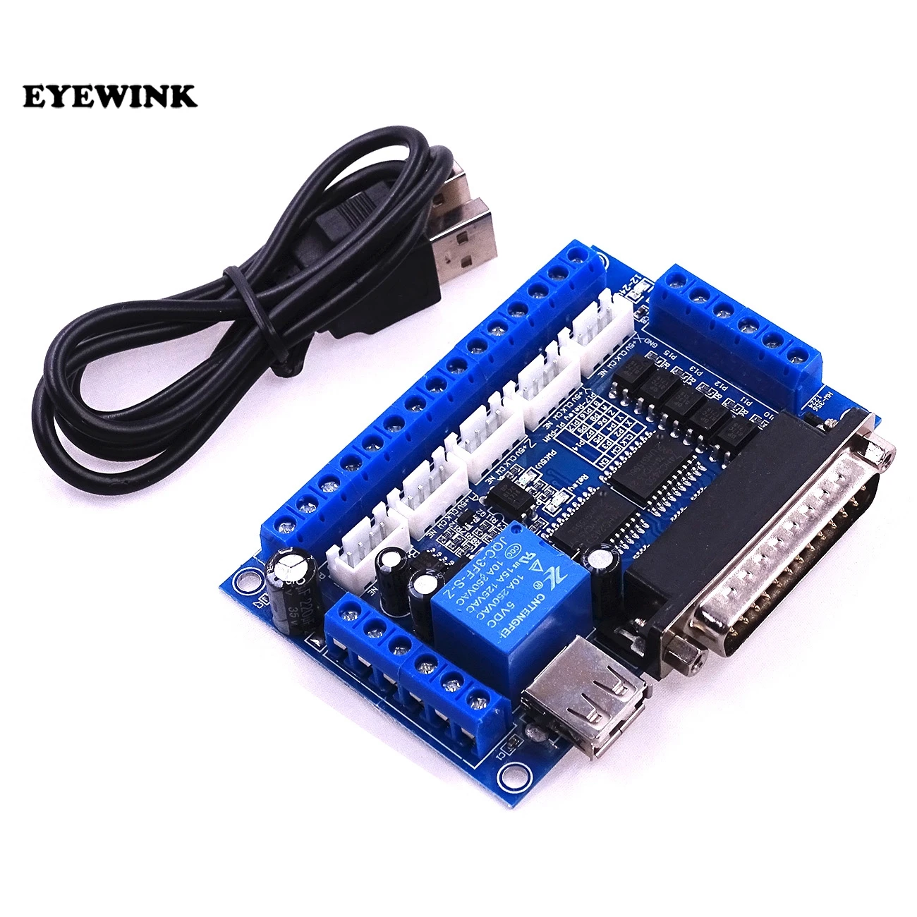 

Upgraded 5 Axis CNC Interface Adapter Breakout Board For Stepper Motor Driver Mach3 + USB Cable
